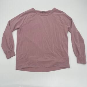 ATHLETA Dusty Pink Cathleta Bandha Sweatshirt Womens Size M Lightweight Terry